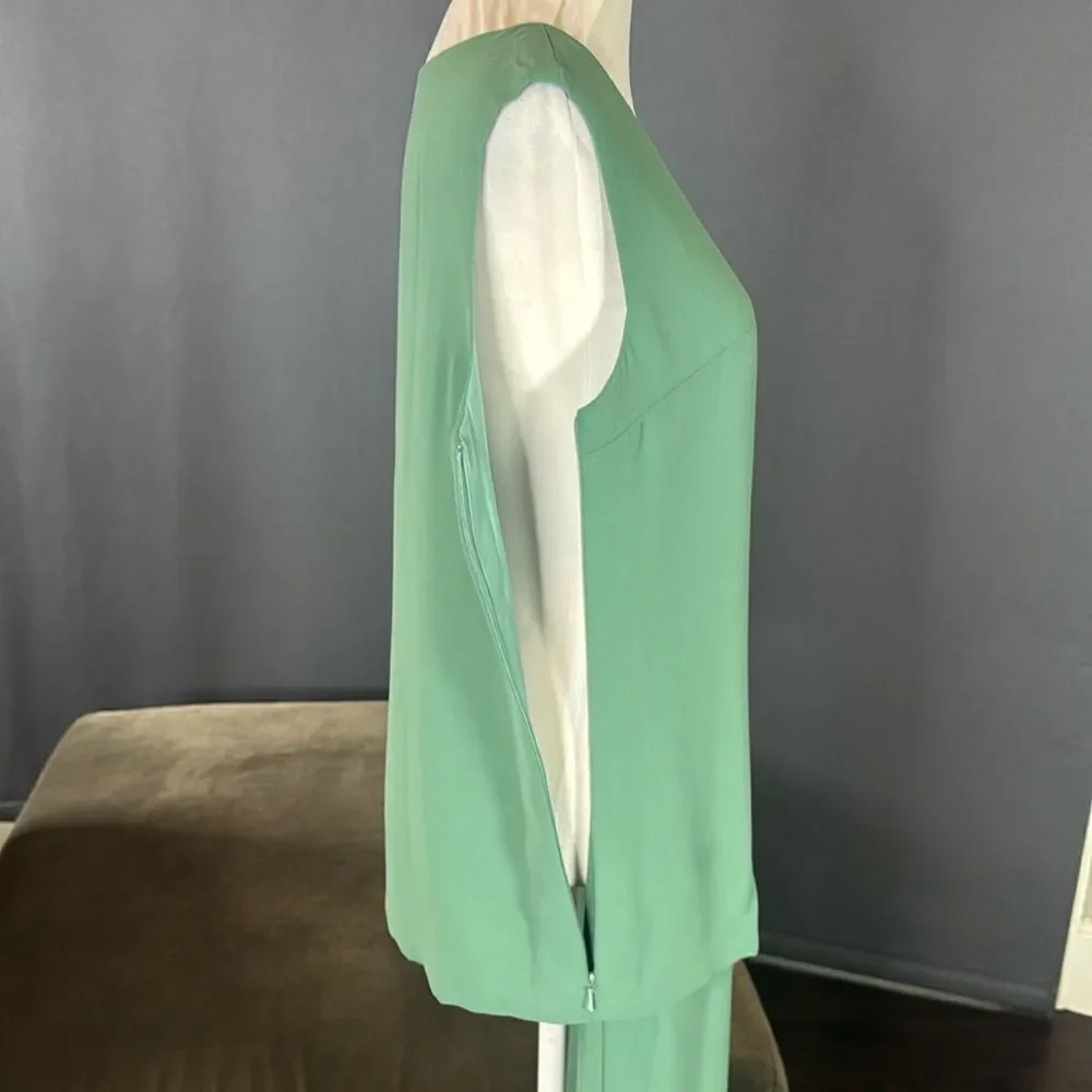 Women’s Green Chiffon 3 Piece Mother of the Bride Formal Pant Suit Size 2